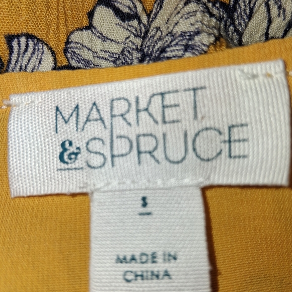 Market & Spruce Yellow Floral Mini Dress Size S - Picture 3 of 17